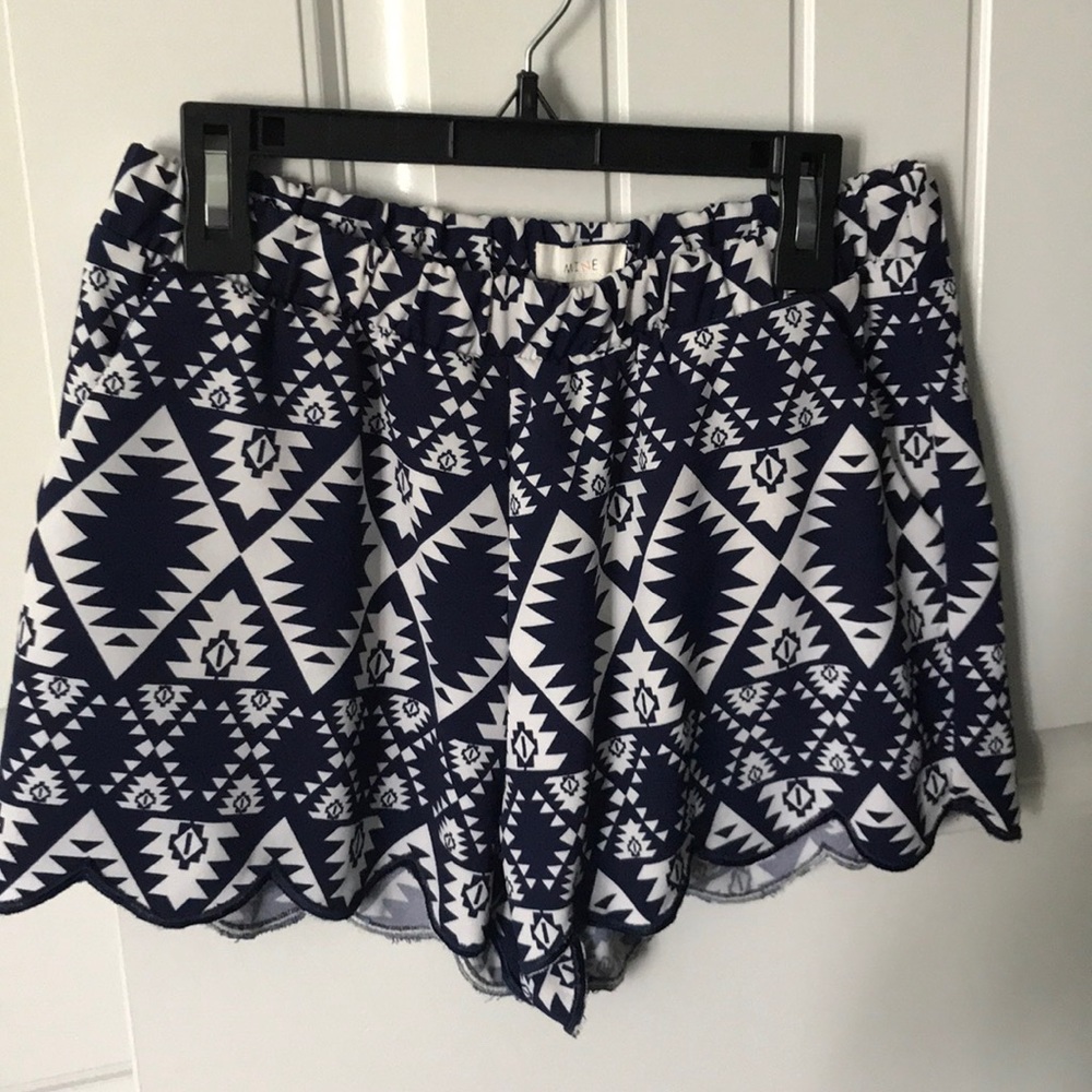 Navy blue tribal print shorts